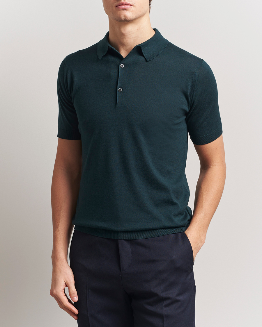 Herr | Pikéer | John Smedley | Adrian Slim Fit Sea Island Polo Rain Forest