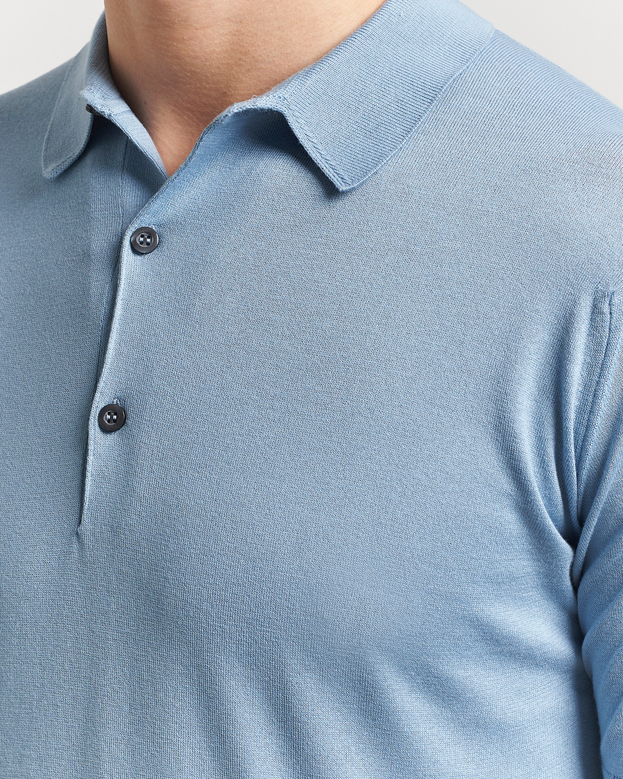 Herr | Pikéer | John Smedley | Adrian Slim Fit Sea Island Polo Sea Glass