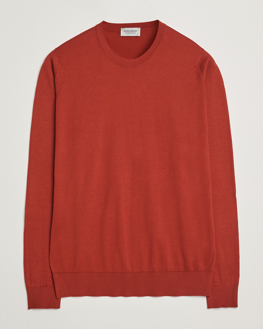 Herr | Tröjor | John Smedley | Rowland Sea Island Crew Neck Pullover Baked Red