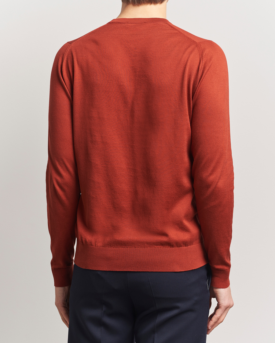 Herr | Tröjor | John Smedley | Rowland Sea Island Crew Neck Pullover Baked Red
