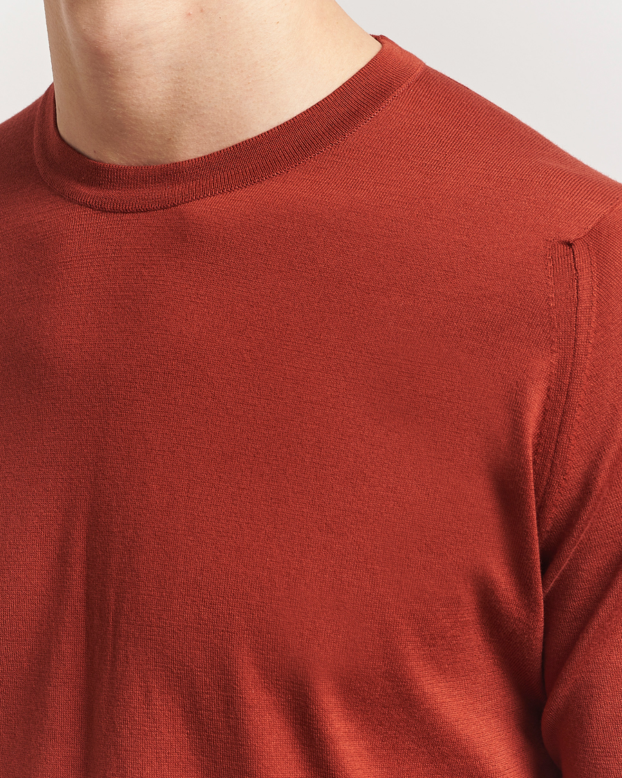 Herr | Tröjor | John Smedley | Rowland Sea Island Crew Neck Pullover Baked Red