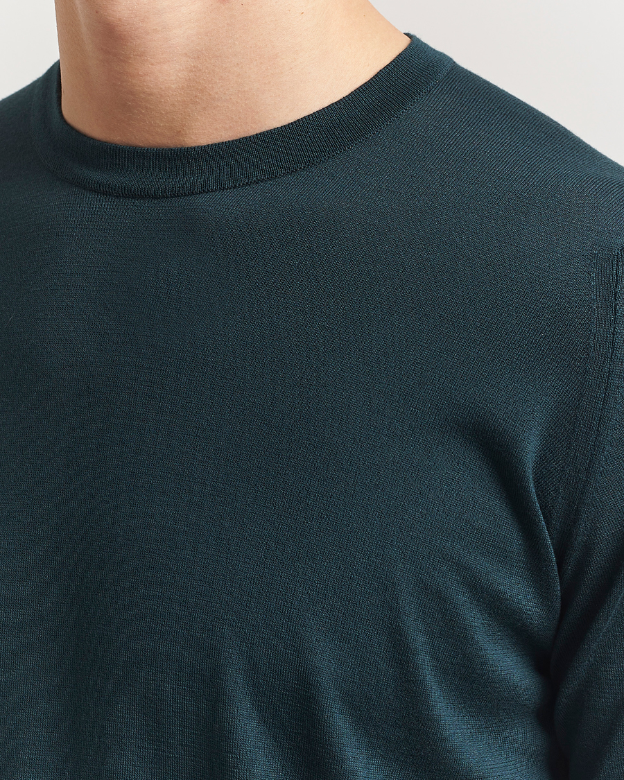 Herr | Tröjor | John Smedley | Rowland Sea Island Crew Neck Pullover Rain Forest