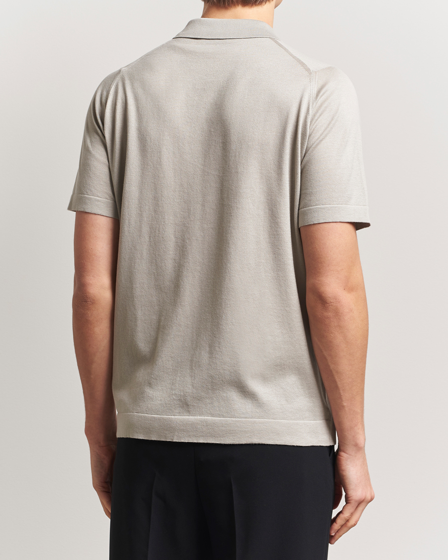 Herr | Skjortor | John Smedley | Folke Sea Island Knitted Polo Parchment