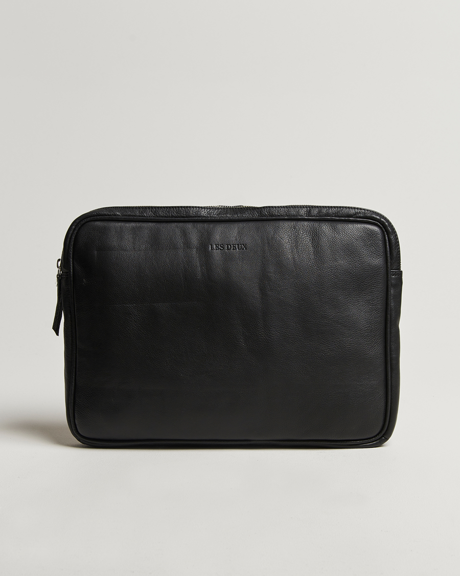 Herr | Väskor | LES DEUX | Leather Laptop Sleeve Black