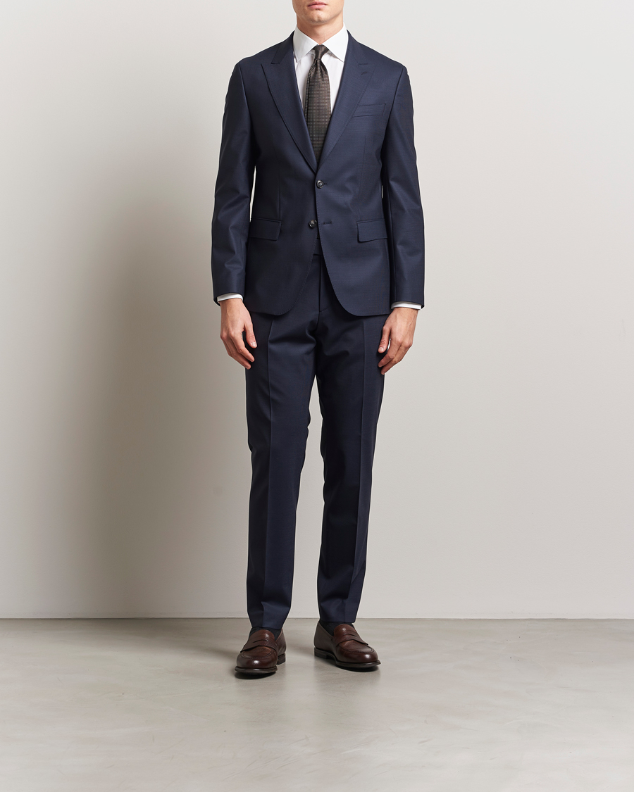 Herr | Kostymer | BOSS BLACK | Huge Wool Peak Lapel Suit Dark Blue