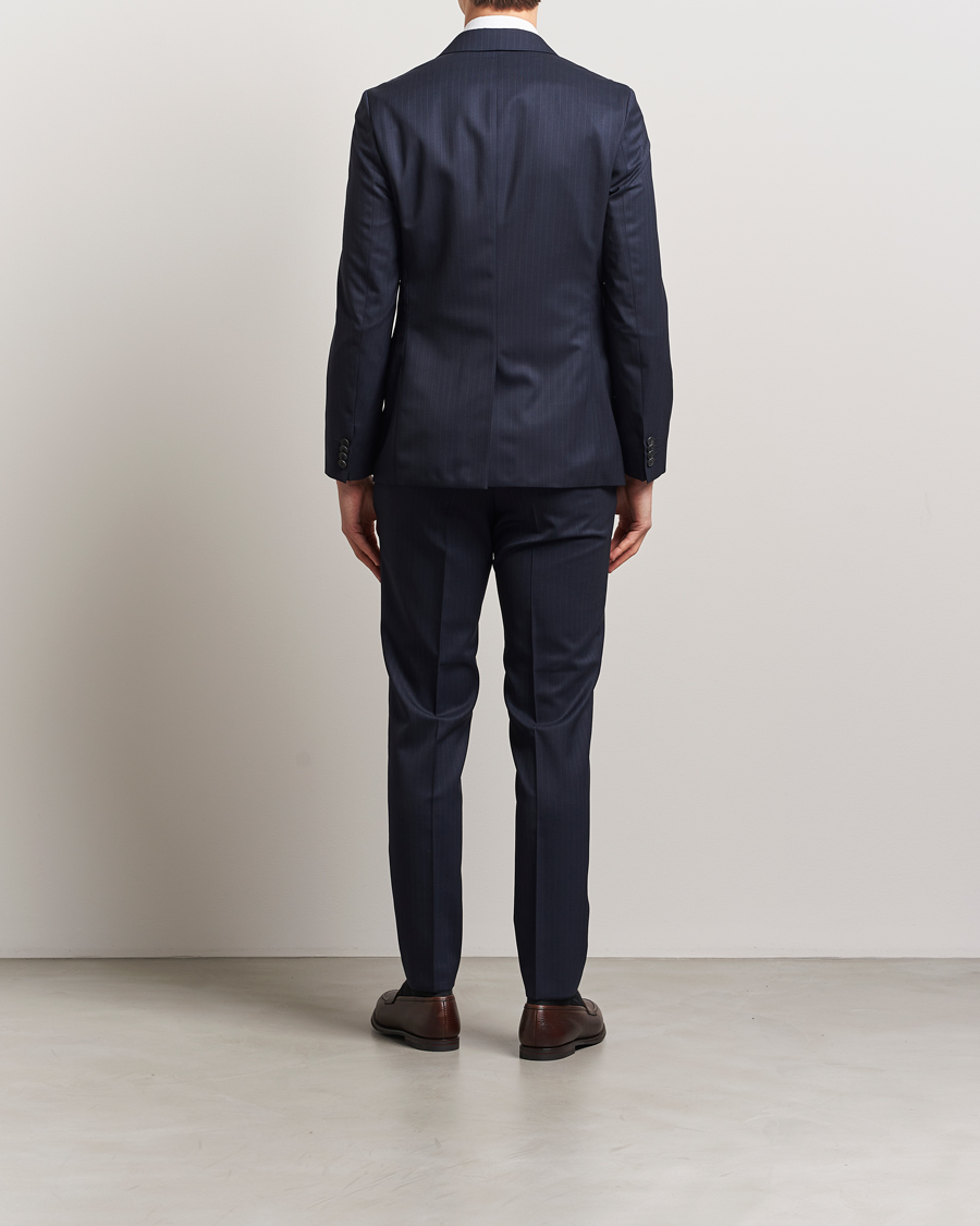 Herr | Kostymer | BOSS BLACK | Houston Wool Pinstriped Suit Dark Blue