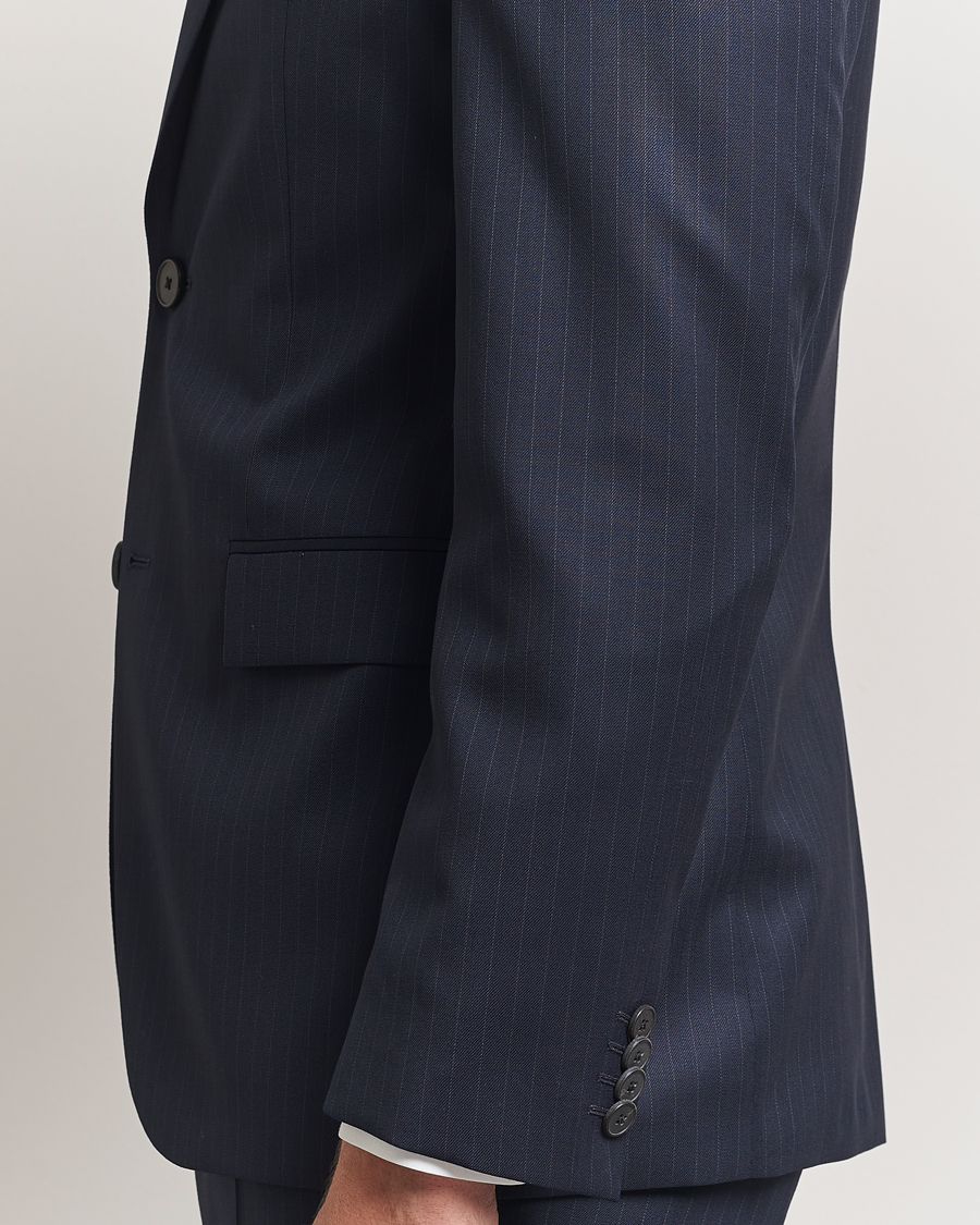 Herr | Kostymer | BOSS BLACK | Houston Wool Pinstriped Suit Dark Blue
