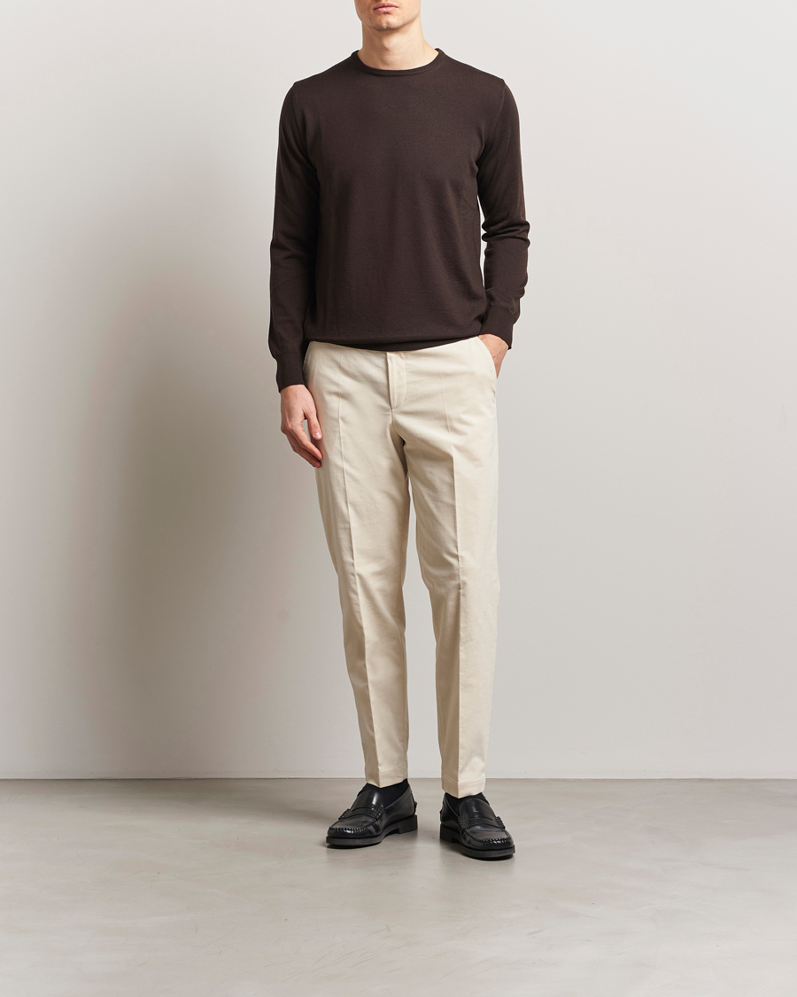 Herr | Byxor | BOSS BLACK | Perin Spring Cord Trousers Open White