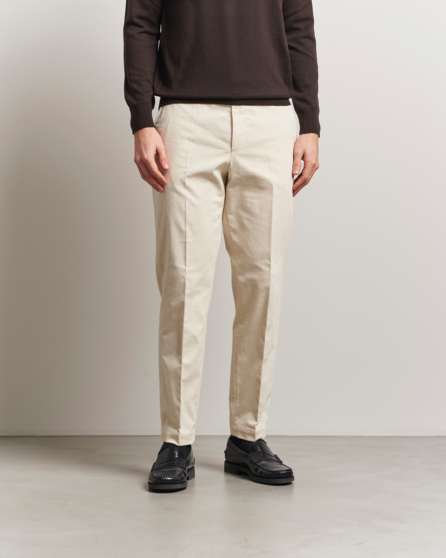 Herr | Byxor | BOSS BLACK | Perin Spring Cord Trousers Open White