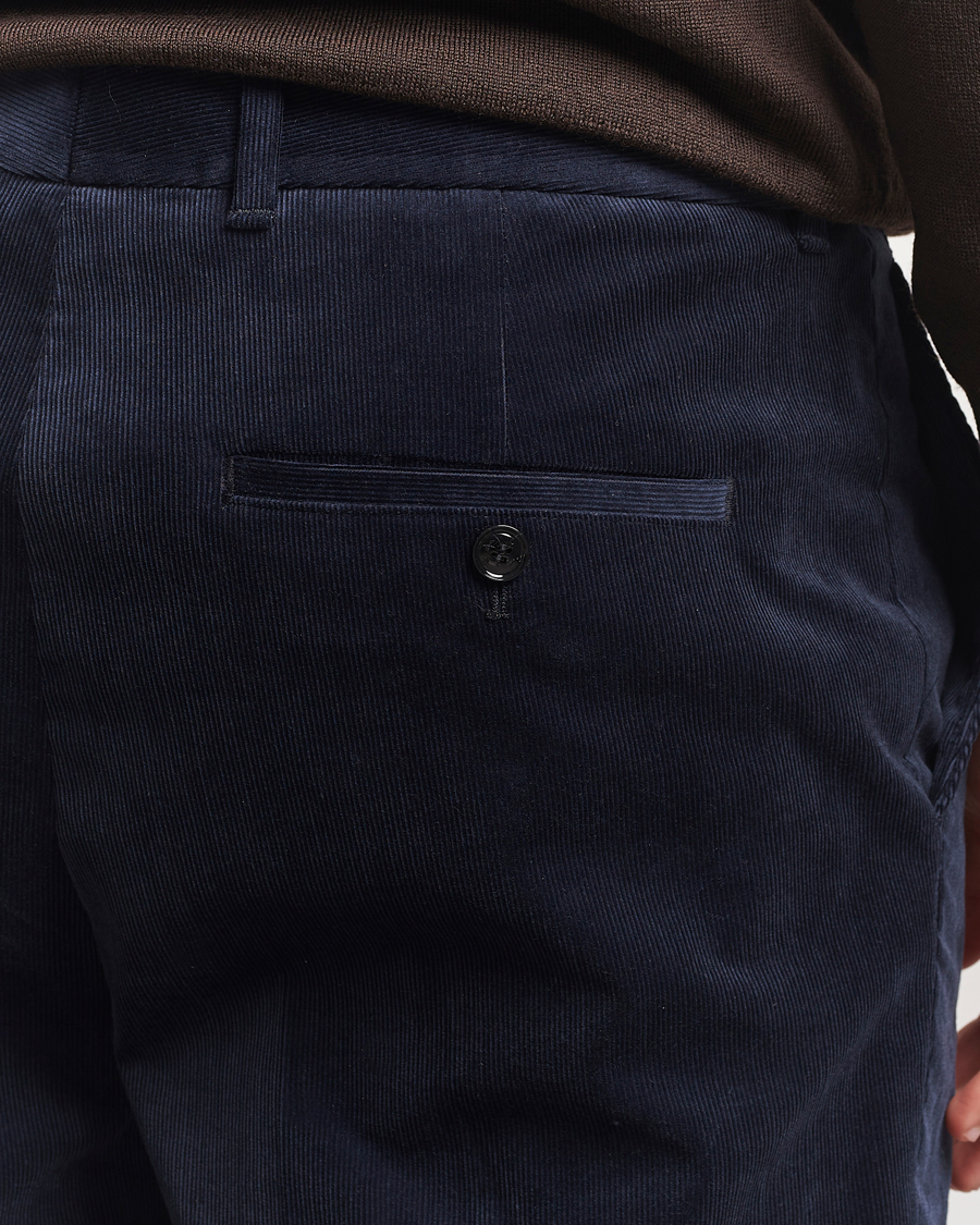 Herr | Byxor | BOSS BLACK | Perin Spring Cord Trousers Dark Blue
