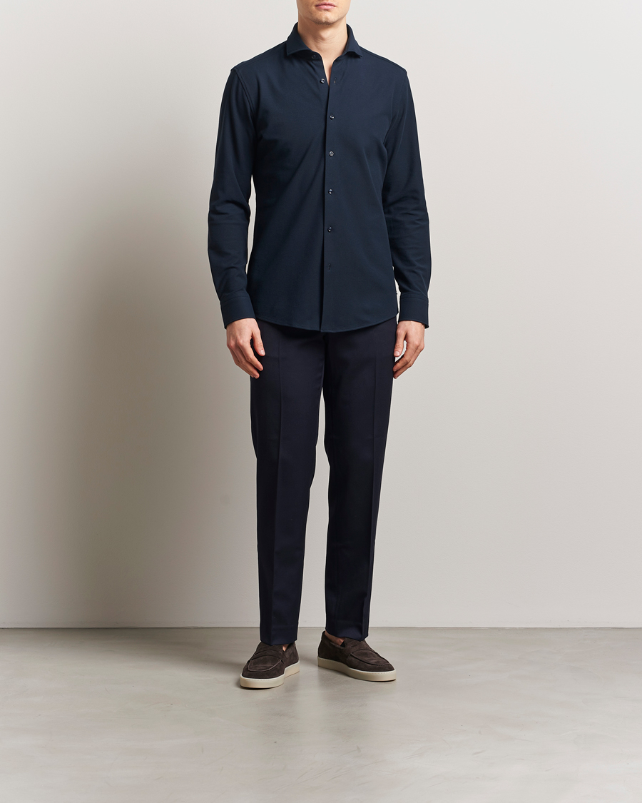 Herr | Skjortor | BOSS BLACK | Hank Structured Shirt Dark Blue