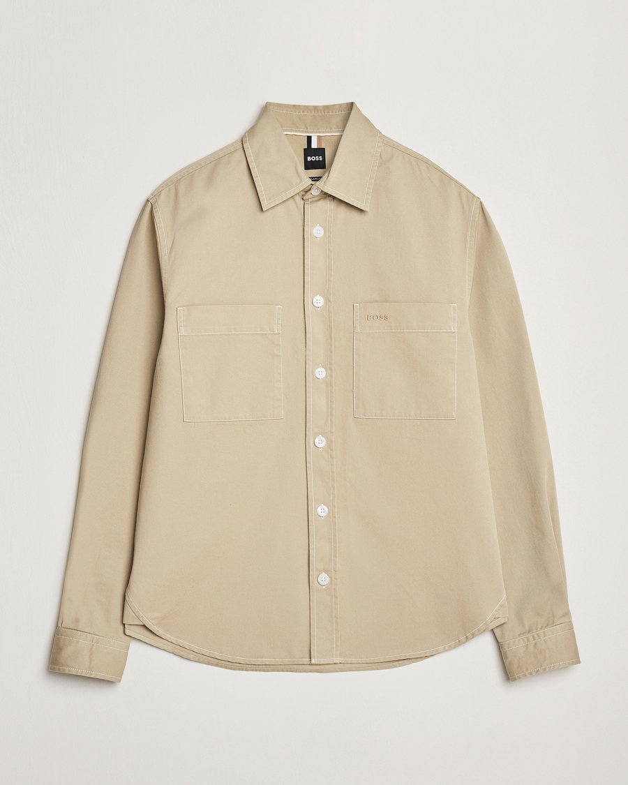 Herr | Skjortor | BOSS BLACK | Owen Pocket Overshirt Light Beige