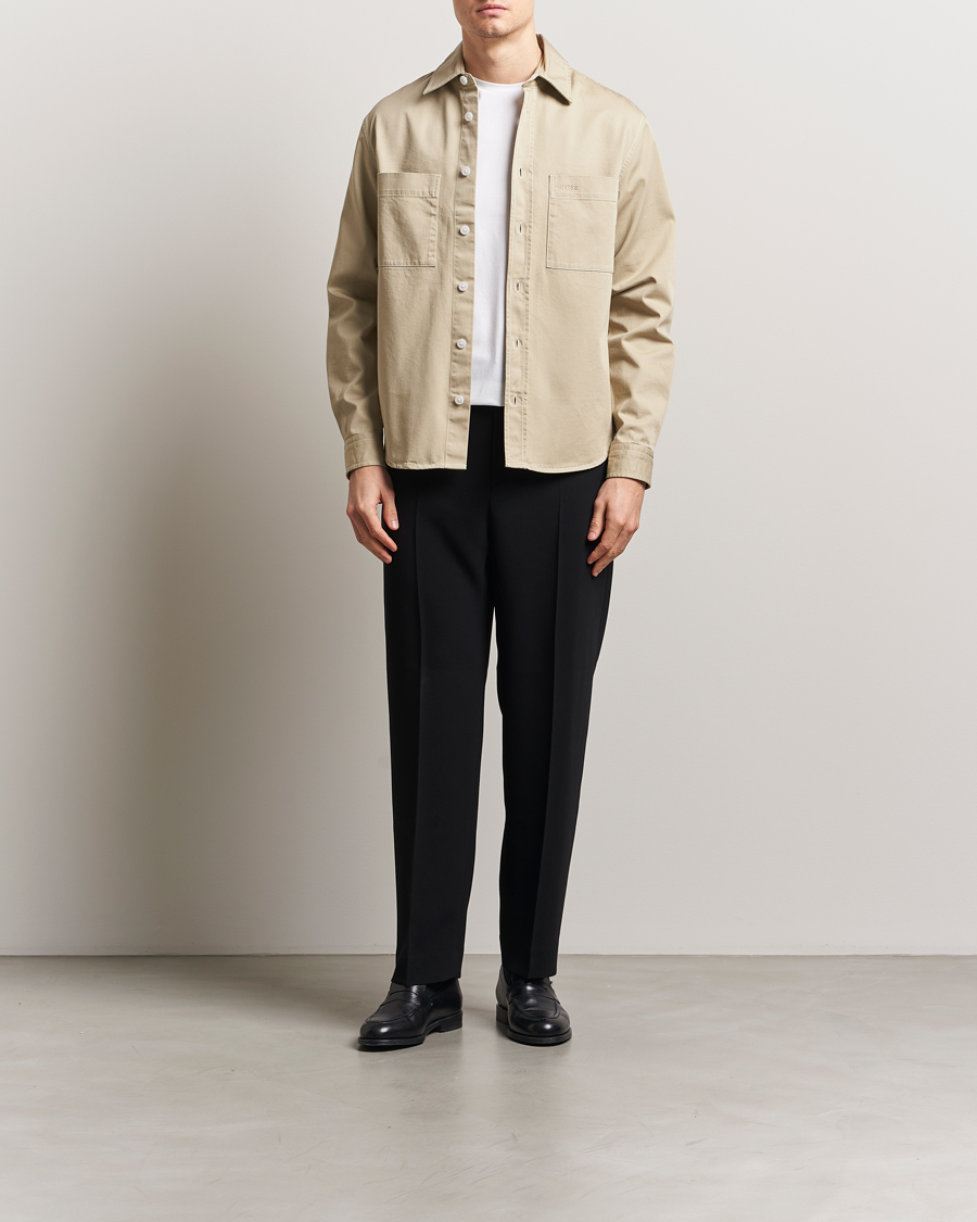 Herr | Skjortor | BOSS BLACK | Owen Pocket Overshirt Light Beige