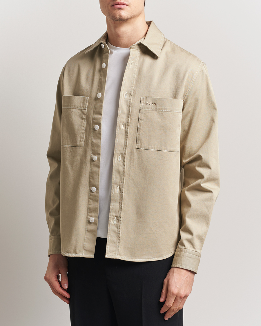 Herr | Skjortor | BOSS BLACK | Owen Pocket Overshirt Light Beige