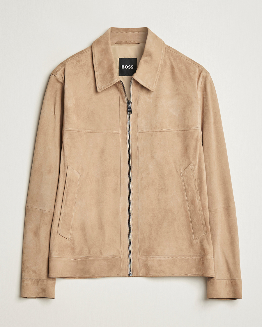 Herr | Jackor | BOSS BLACK | Malbano Suede Jacket Light Beige