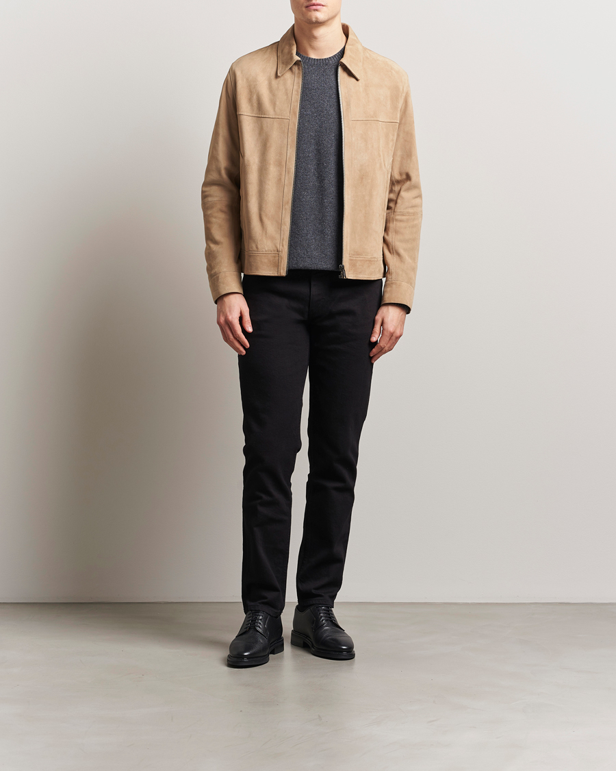 Herr | Jackor | BOSS BLACK | Malbano Suede Jacket Light Beige