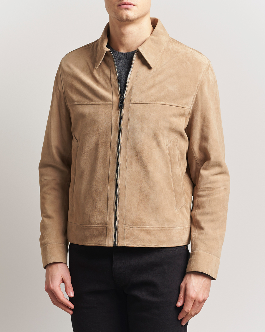 Herr | Jackor | BOSS BLACK | Malbano Suede Jacket Light Beige