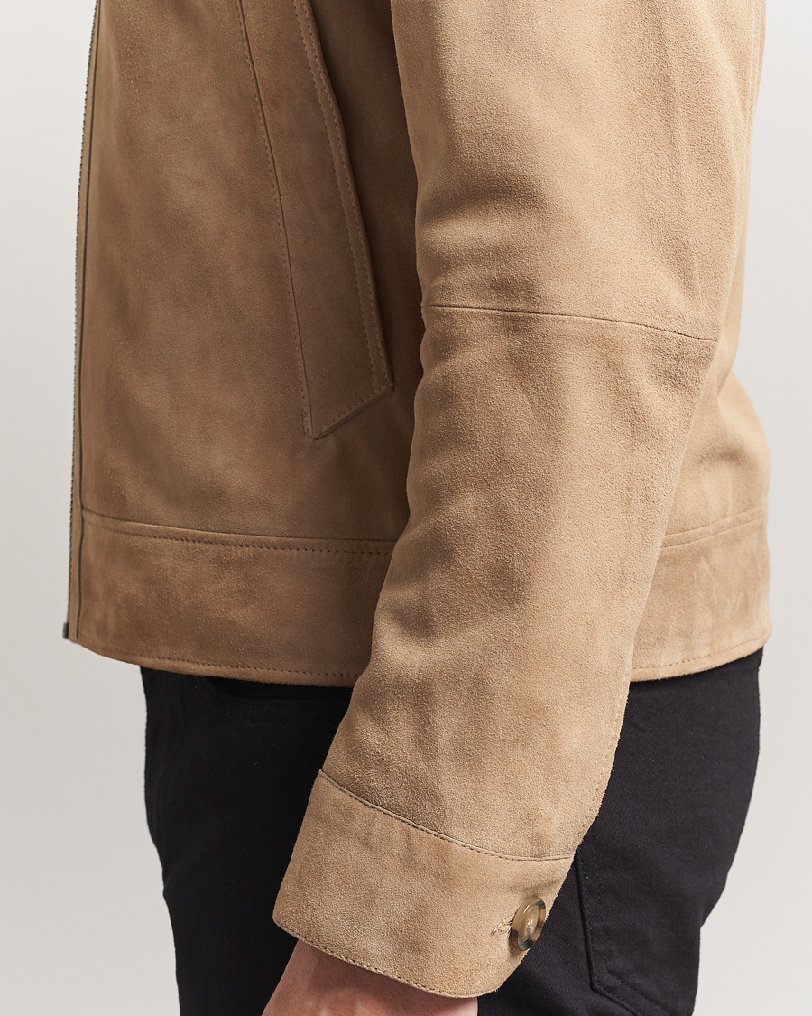 Herr | Jackor | BOSS BLACK | Malbano Suede Jacket Light Beige