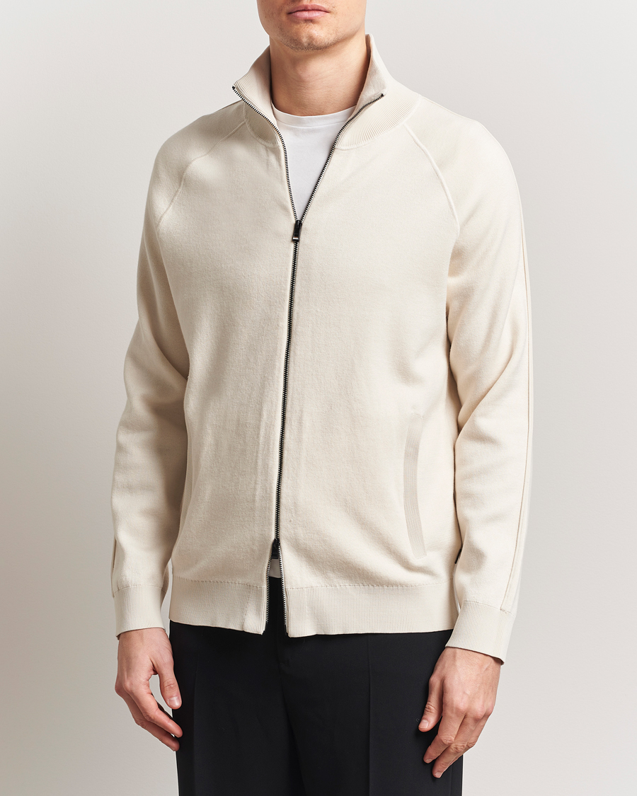 Herr | Tröjor | BOSS BLACK | Domico Knitted Full Zip Open White