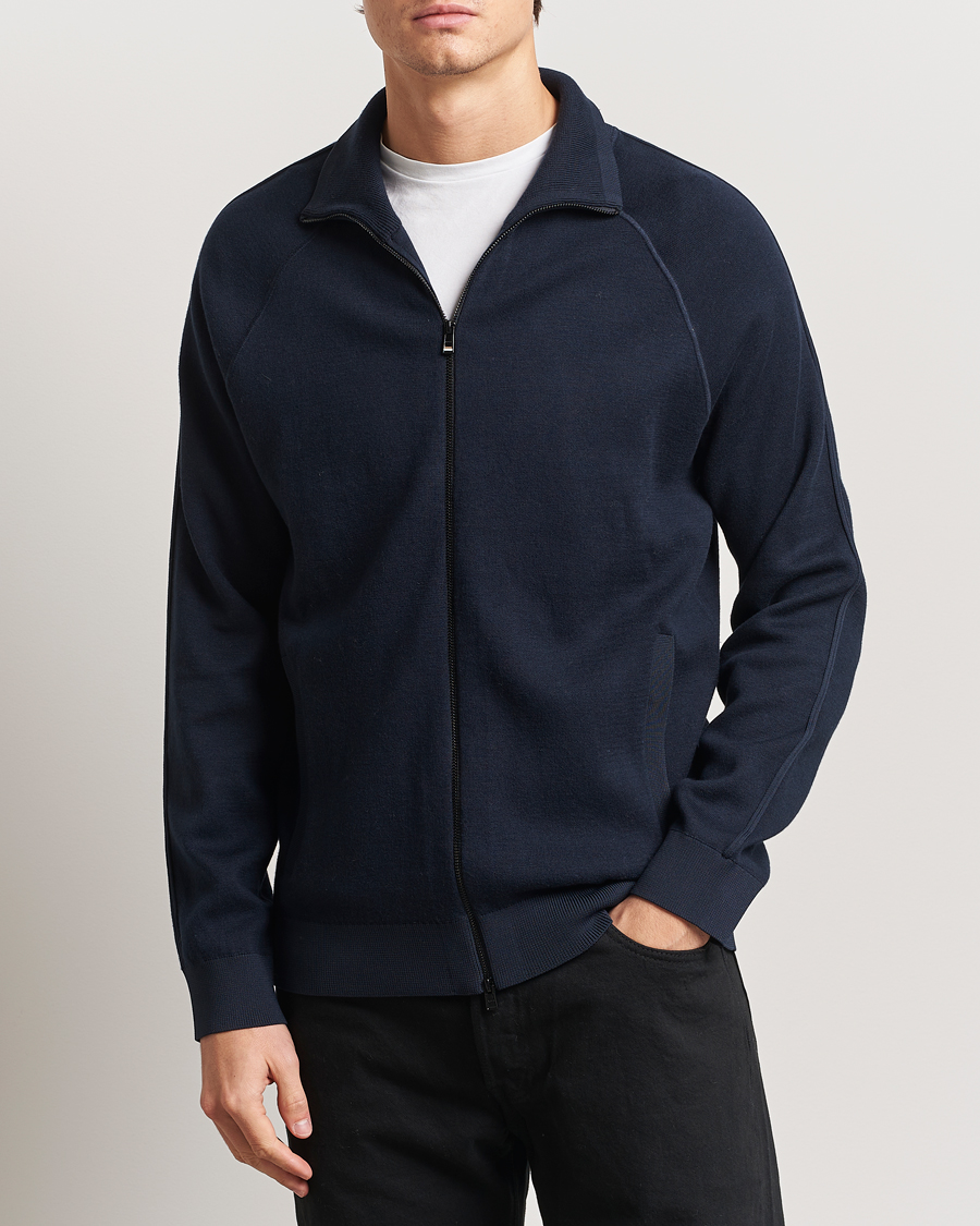 Herr | Tröjor | BOSS BLACK | Domico Knitted Full Zip Dark Blue