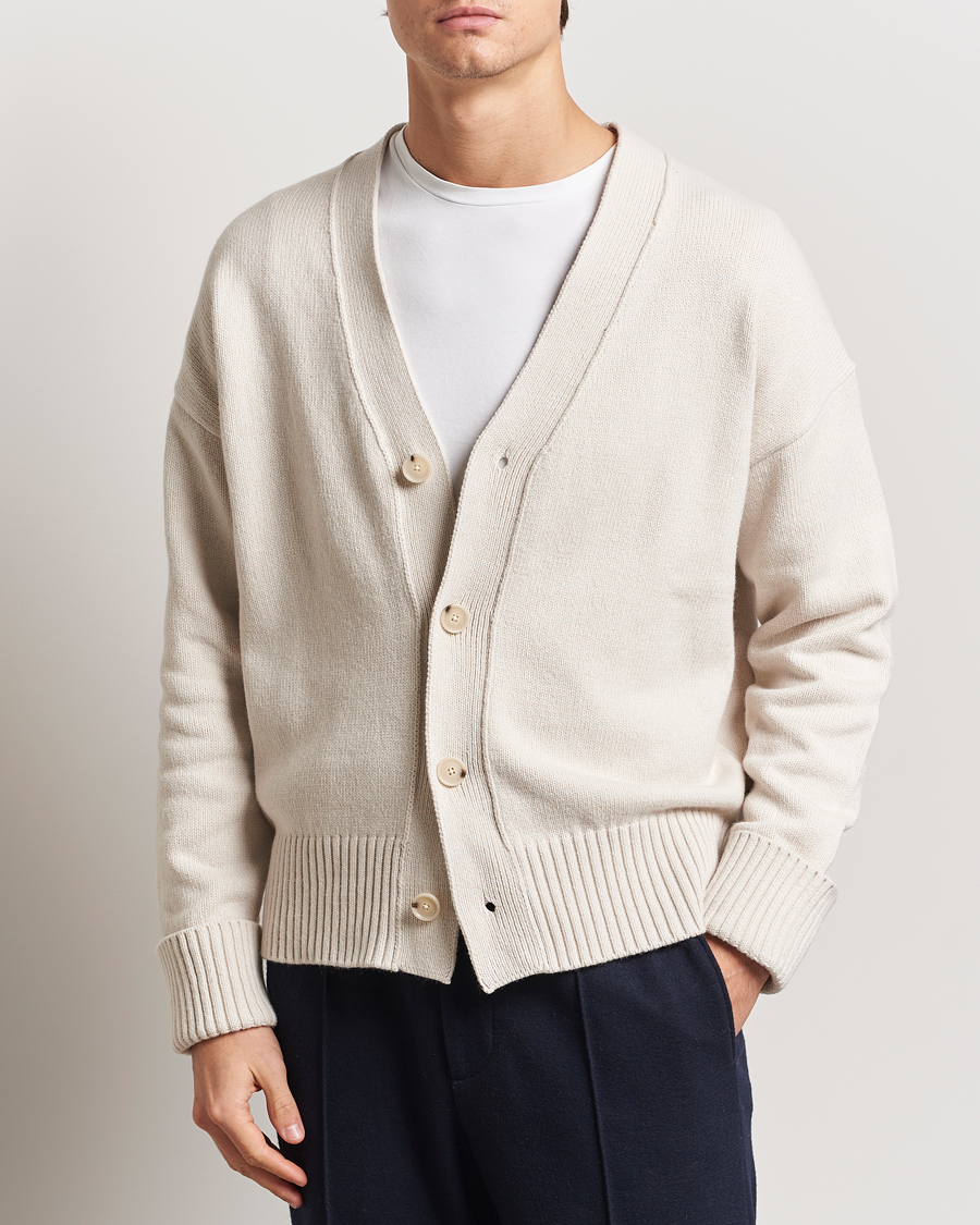 Herr | Tröjor | BOSS BLACK | Bellaco Knitted Cardigan Open White