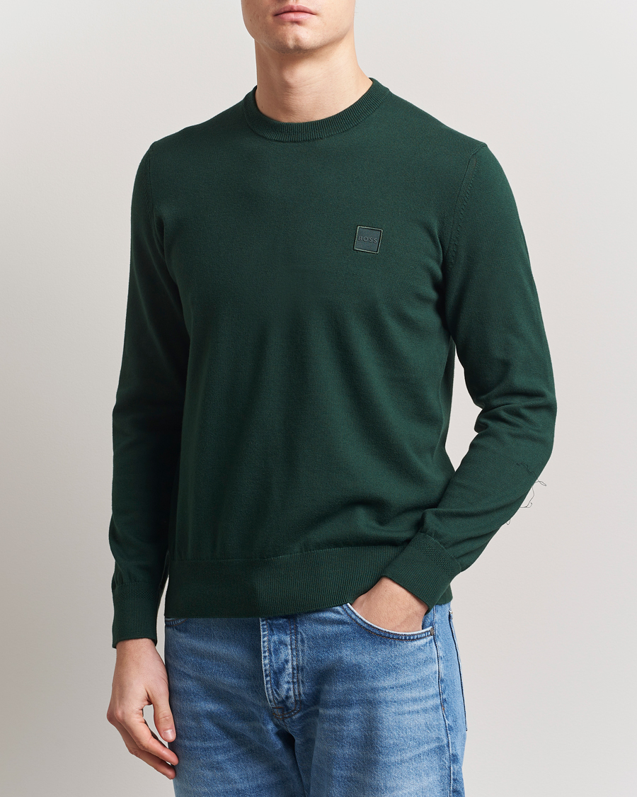Herr | Tröjor | BOSS ORANGE | Kanovano Knitted Sweater Open Green