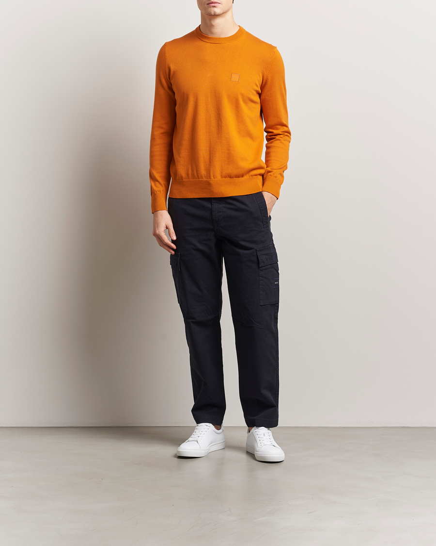 Herr | Tröjor | BOSS ORANGE | Kanovano Knitted Sweater Open Orange