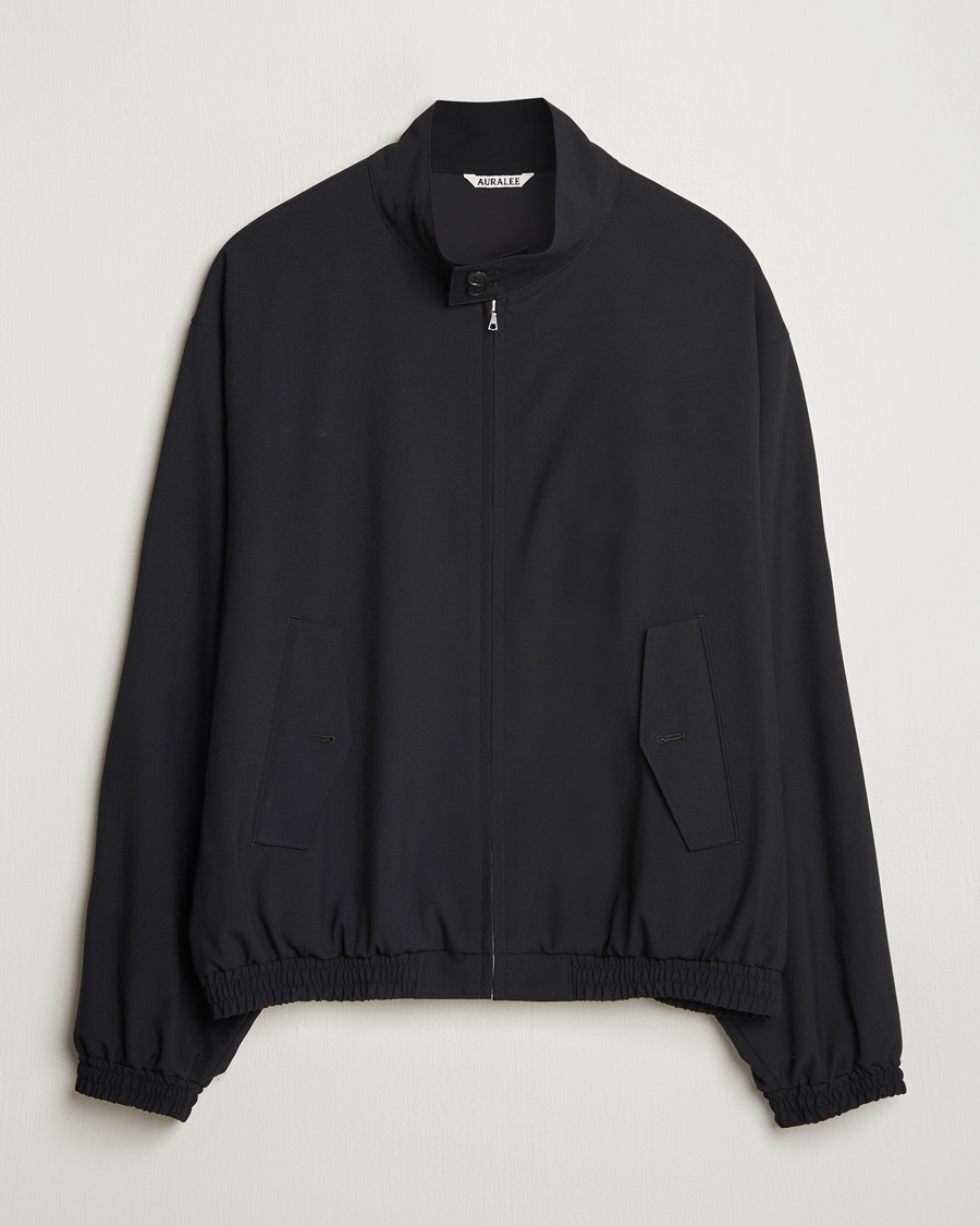 Herr | Jackor | Auralee | Wool Zip Bomber Jacket Black