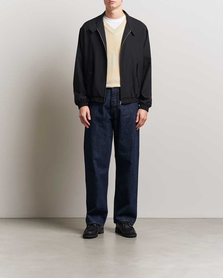 Herr | Jackor | Auralee | Wool Zip Bomber Jacket Black
