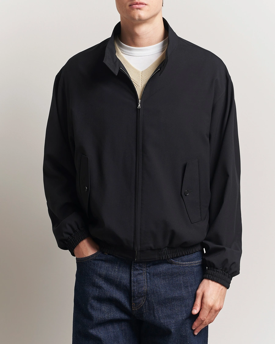 Herr | Jackor | Auralee | Wool Zip Bomber Jacket Black