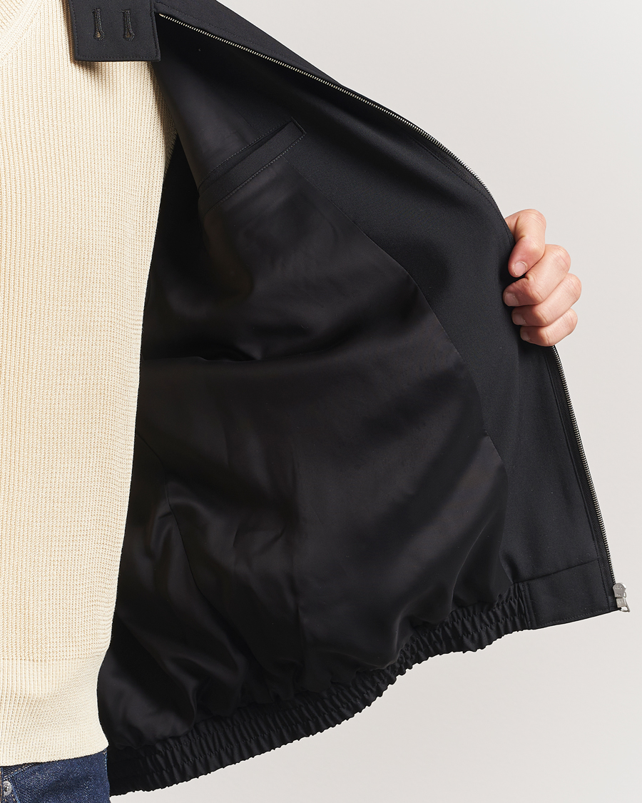 Herr | Jackor | Auralee | Wool Zip Bomber Jacket Black