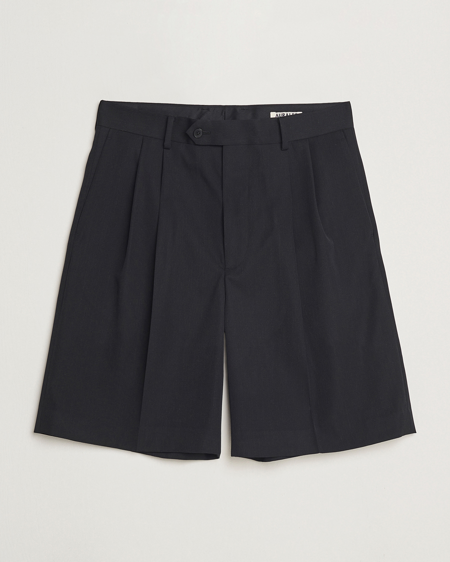 Herr | Shorts | Auralee | Light Wool Gabardine Shorts Black