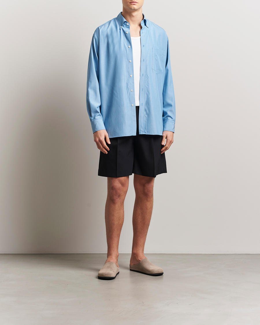 Herr | Shorts | Auralee | Light Wool Gabardine Shorts Black