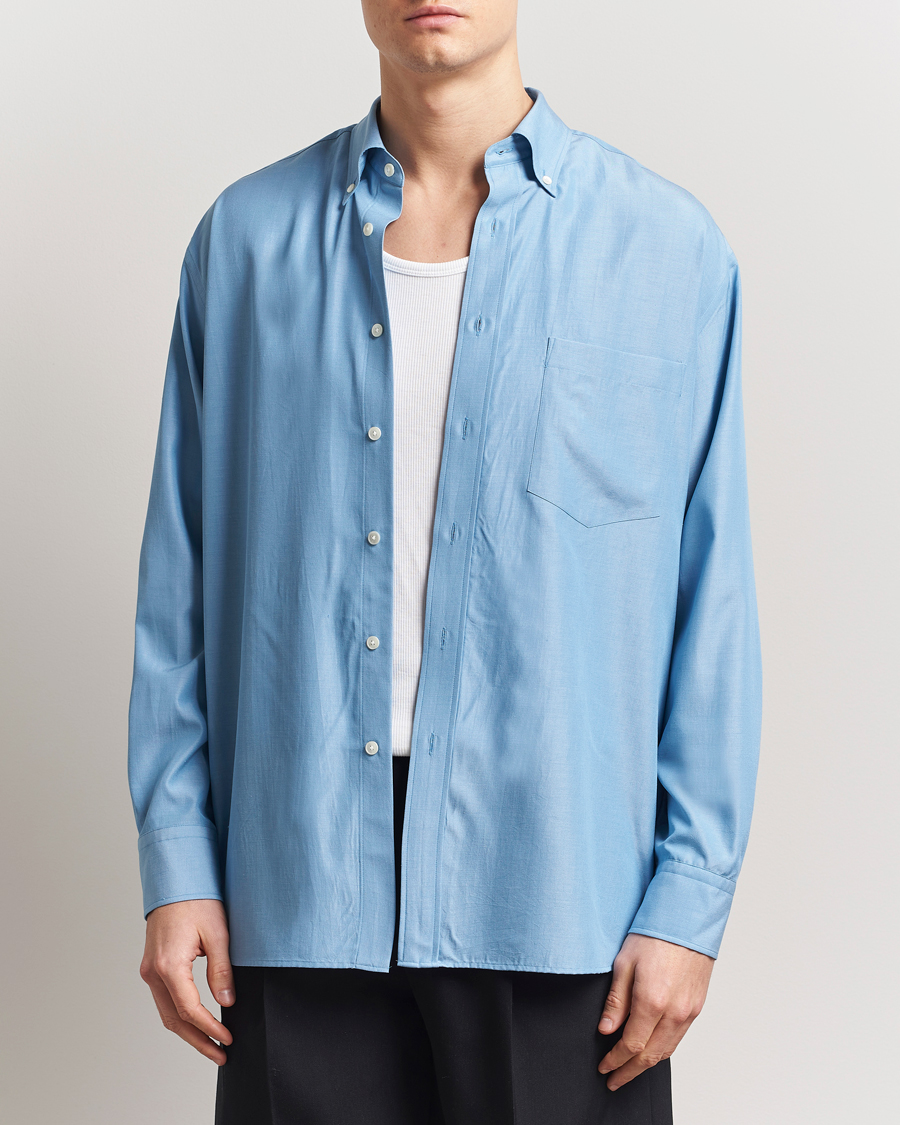 Herr | Skjortor | Auralee | Button Down Shirt Sax Blue