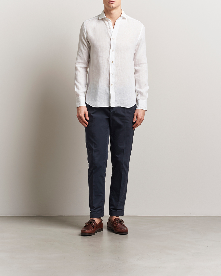Herr | Skjortor | Grigio | Linen Casual Shirt White
