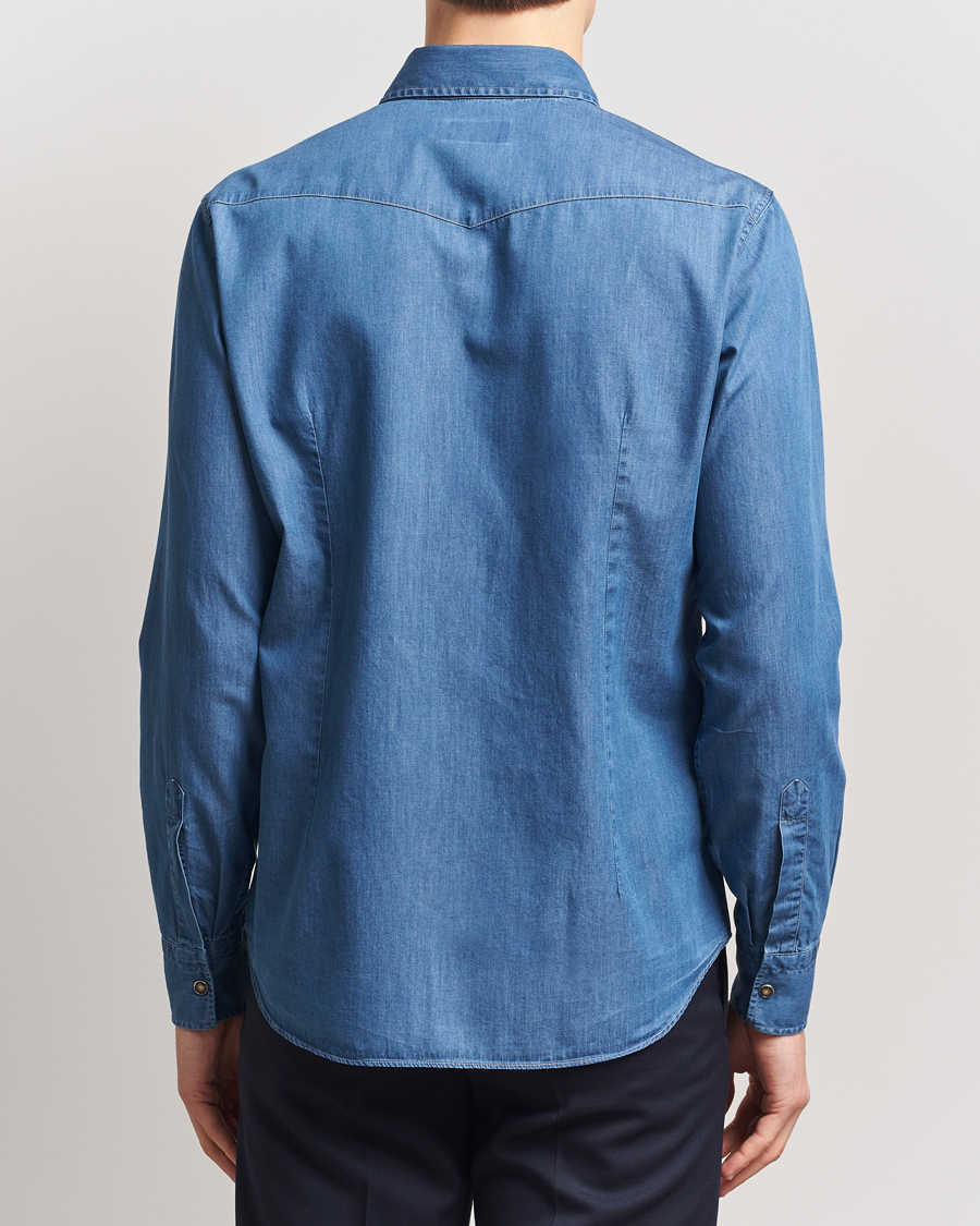 Herr | Skjortor | Grigio | Western Denim Shirt Washed Indigo