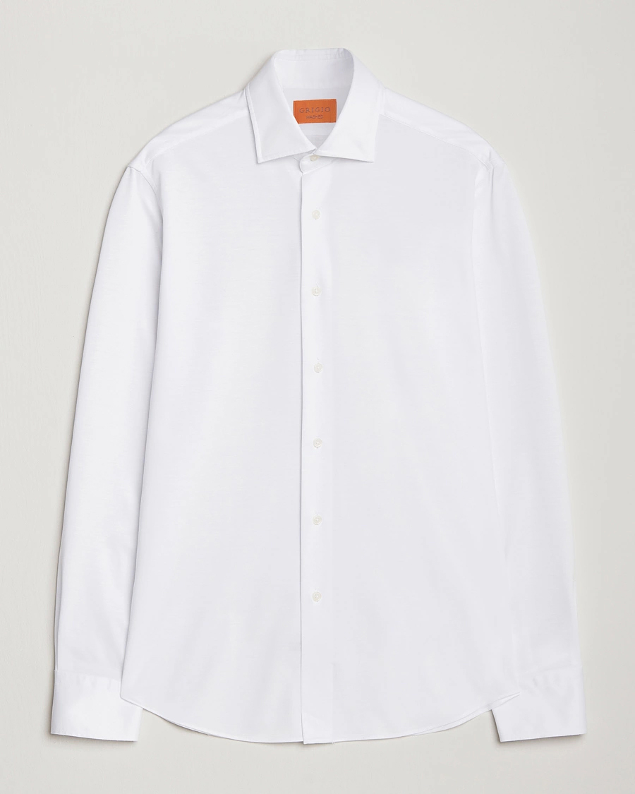 Herr | Skjortor | Grigio | Jersey Stretch Shirt White
