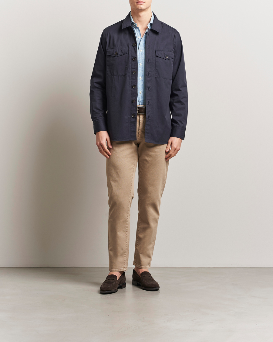 Herr | Skjortor | Grigio | Cotton Overshirt Navy