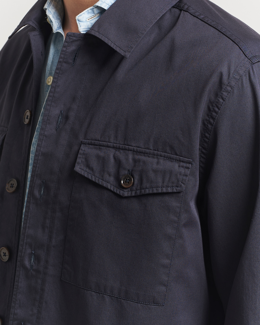 Herr | Skjortor | Grigio | Cotton Overshirt Navy