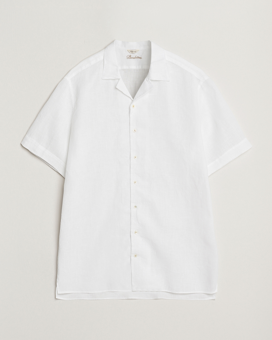 Herr | Skjortor | Stenströms | Short Sleeve Linen Shirt White