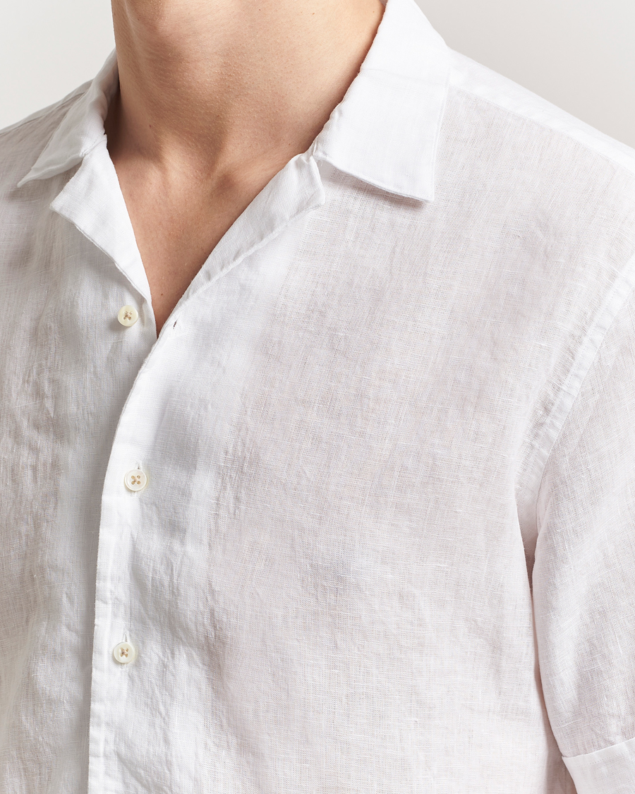 Herr | Skjortor | Stenströms | Short Sleeve Linen Shirt White