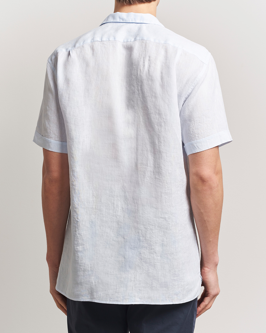 Herr | Skjortor | Stenströms | Short Sleeve Linen Shirt Light Blue