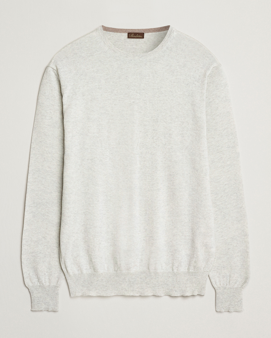 Herr | Tröjor | Stenströms | Merino Patch Crew Neck Grey