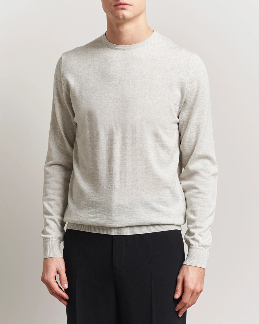 Herr | Tröjor | Stenströms | Merino Patch Crew Neck Grey