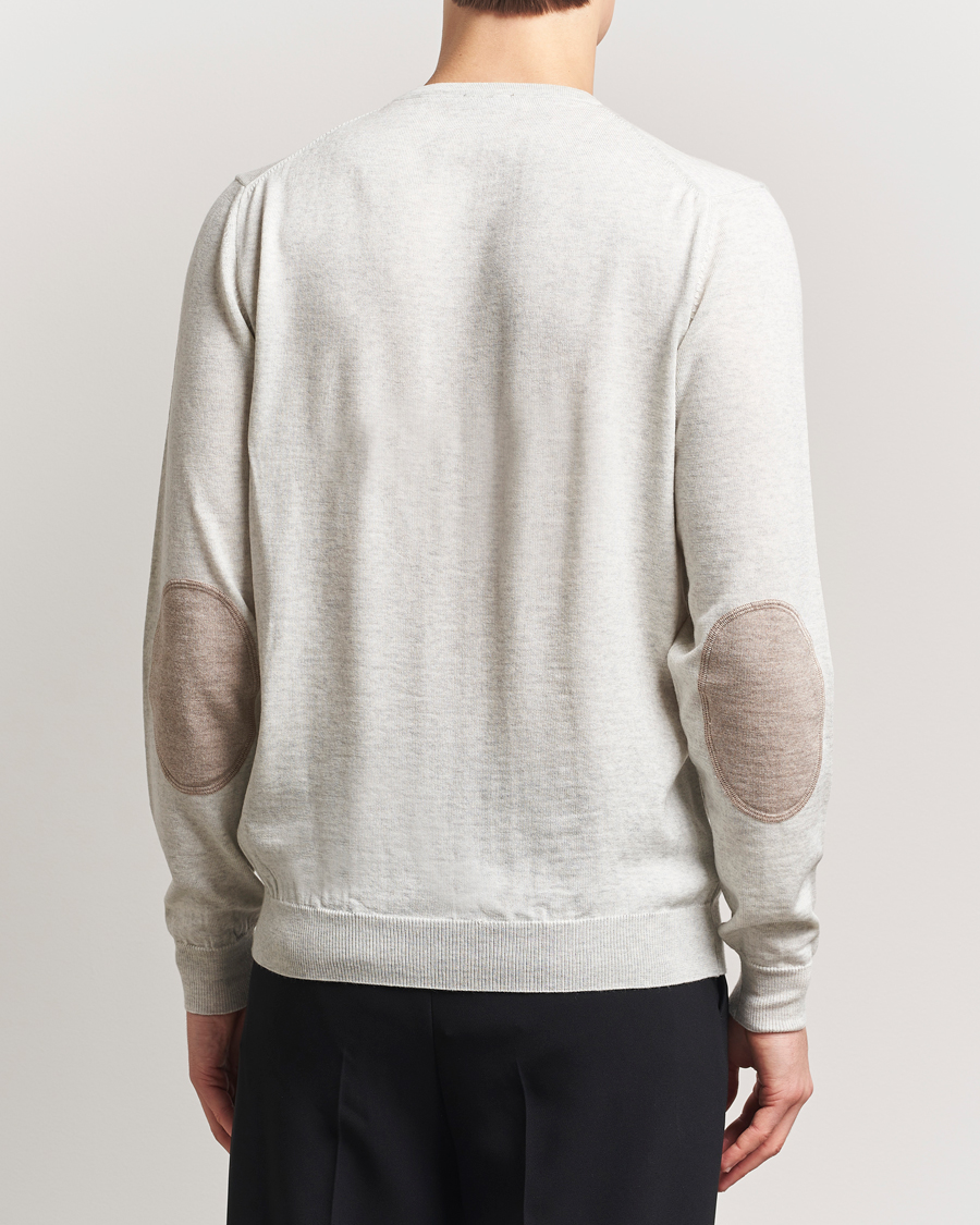 Herr | Tröjor | Stenströms | Merino Patch Crew Neck Grey