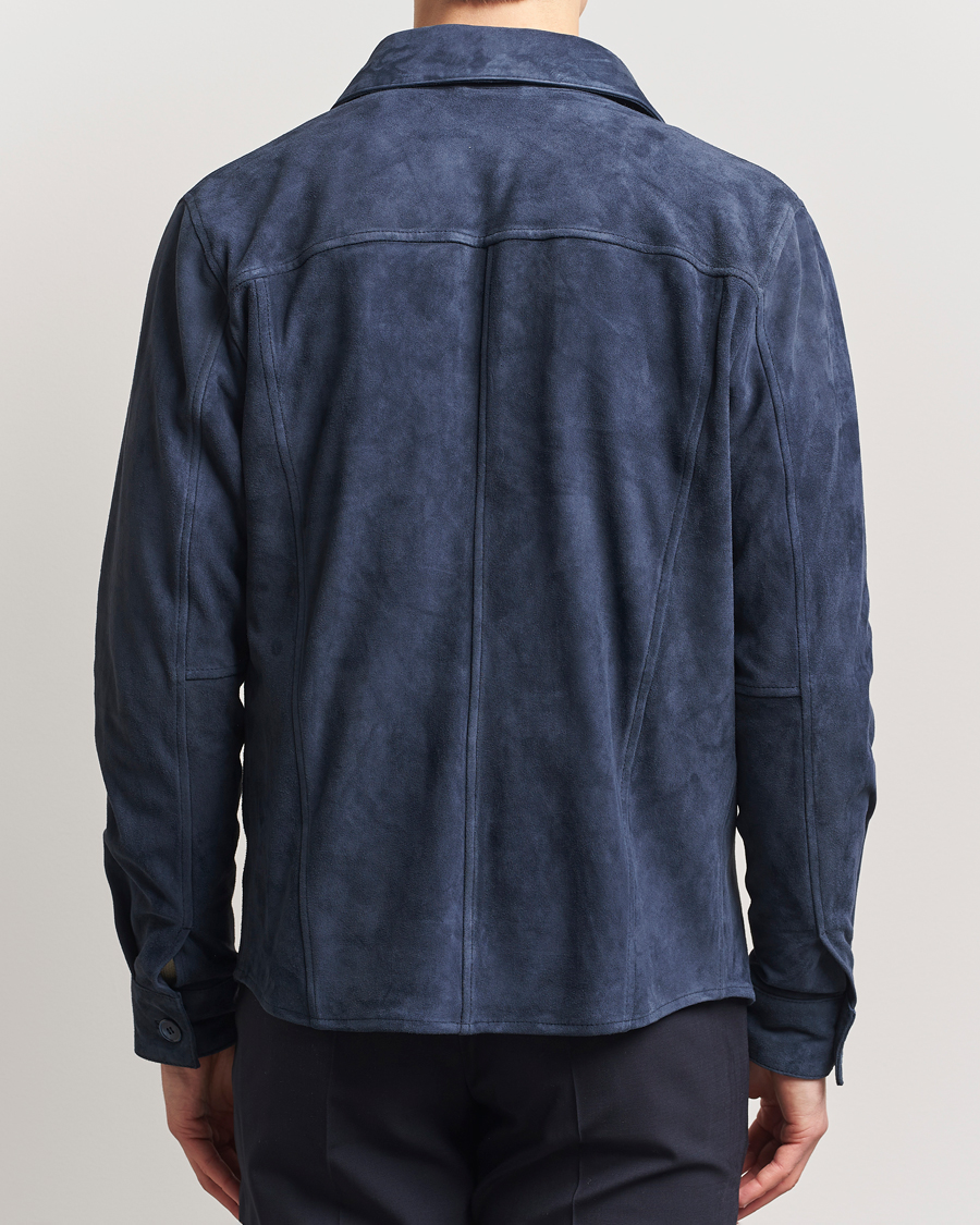 Herr | Jackor | Stenströms | Suede Overshirt Navy