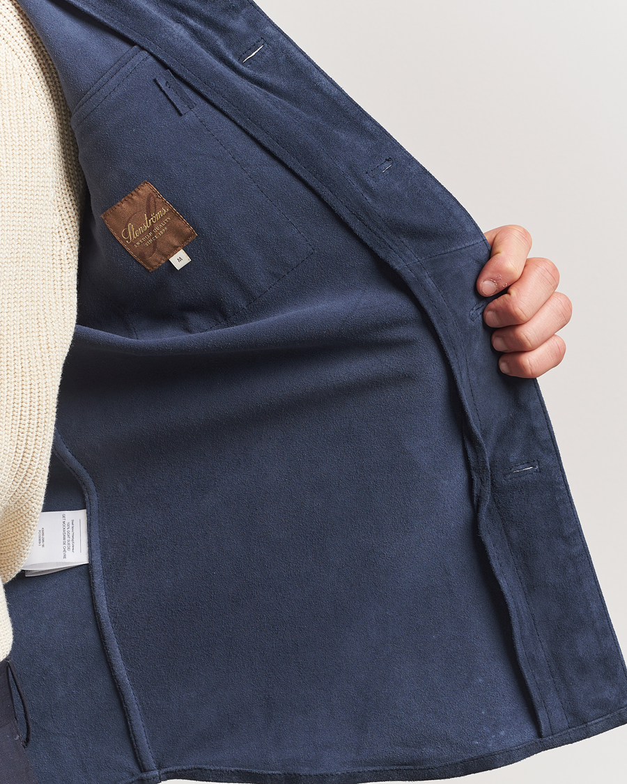 Herr | Jackor | Stenströms | Suede Overshirt Navy
