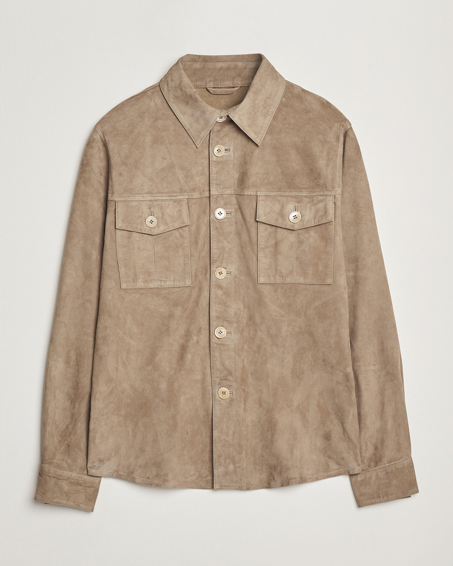 Herr | Jackor | Stenströms | Suede Overshirt Taupe