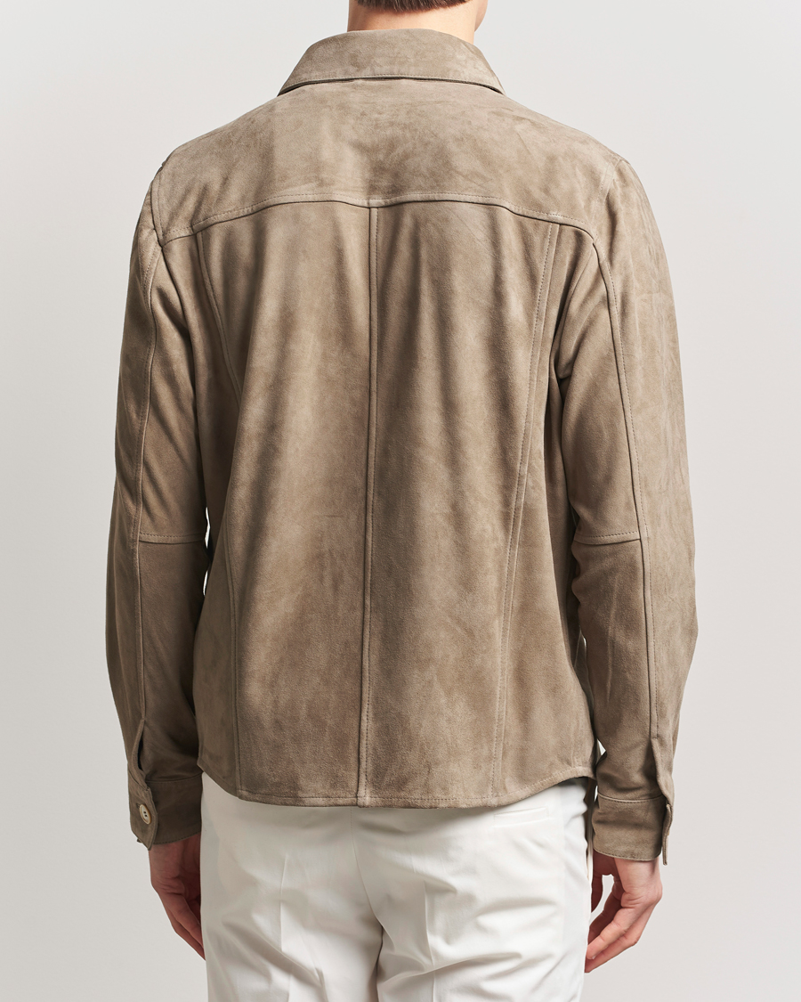 Herr | Jackor | Stenströms | Suede Overshirt Taupe