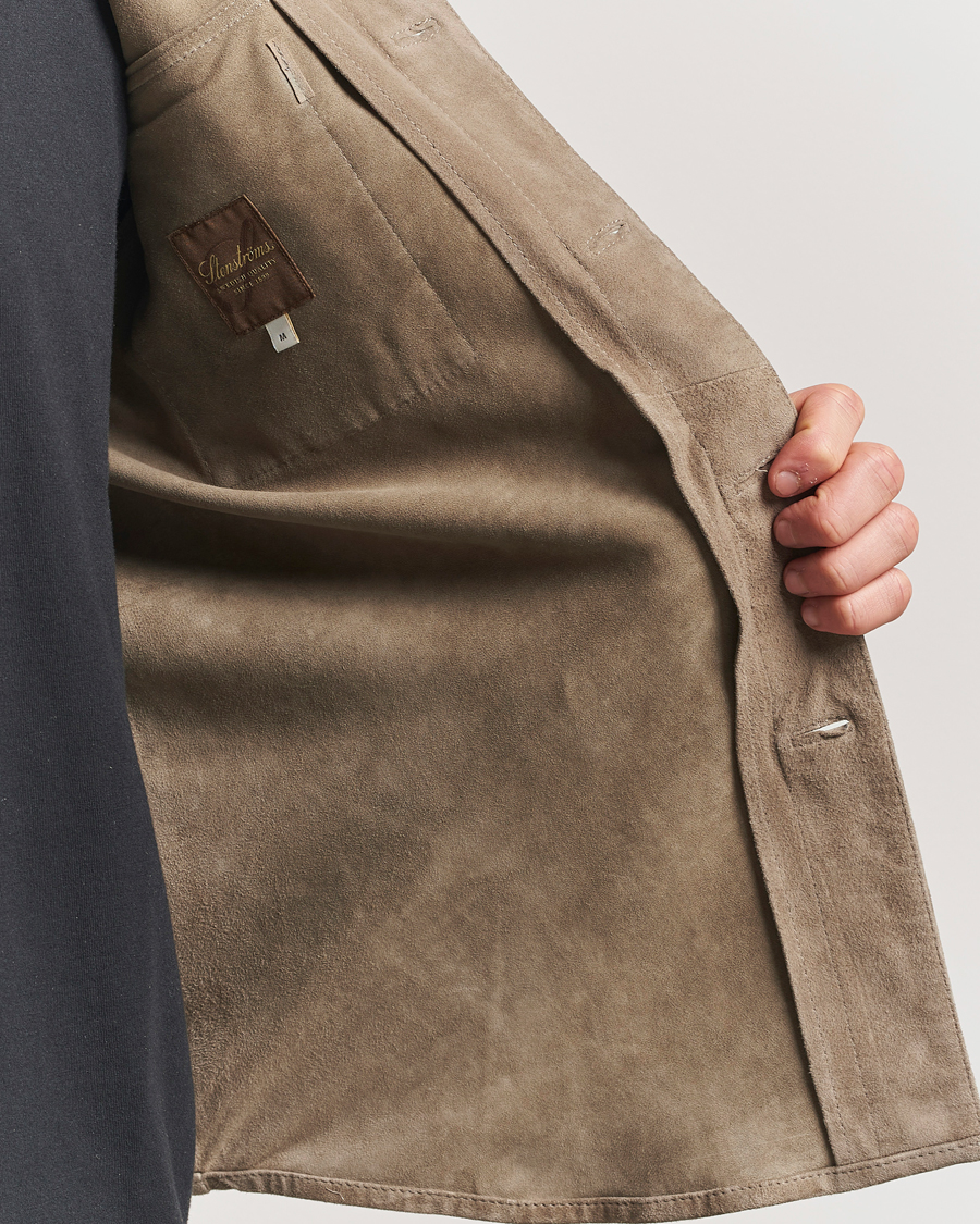 Herr | Jackor | Stenströms | Suede Overshirt Taupe